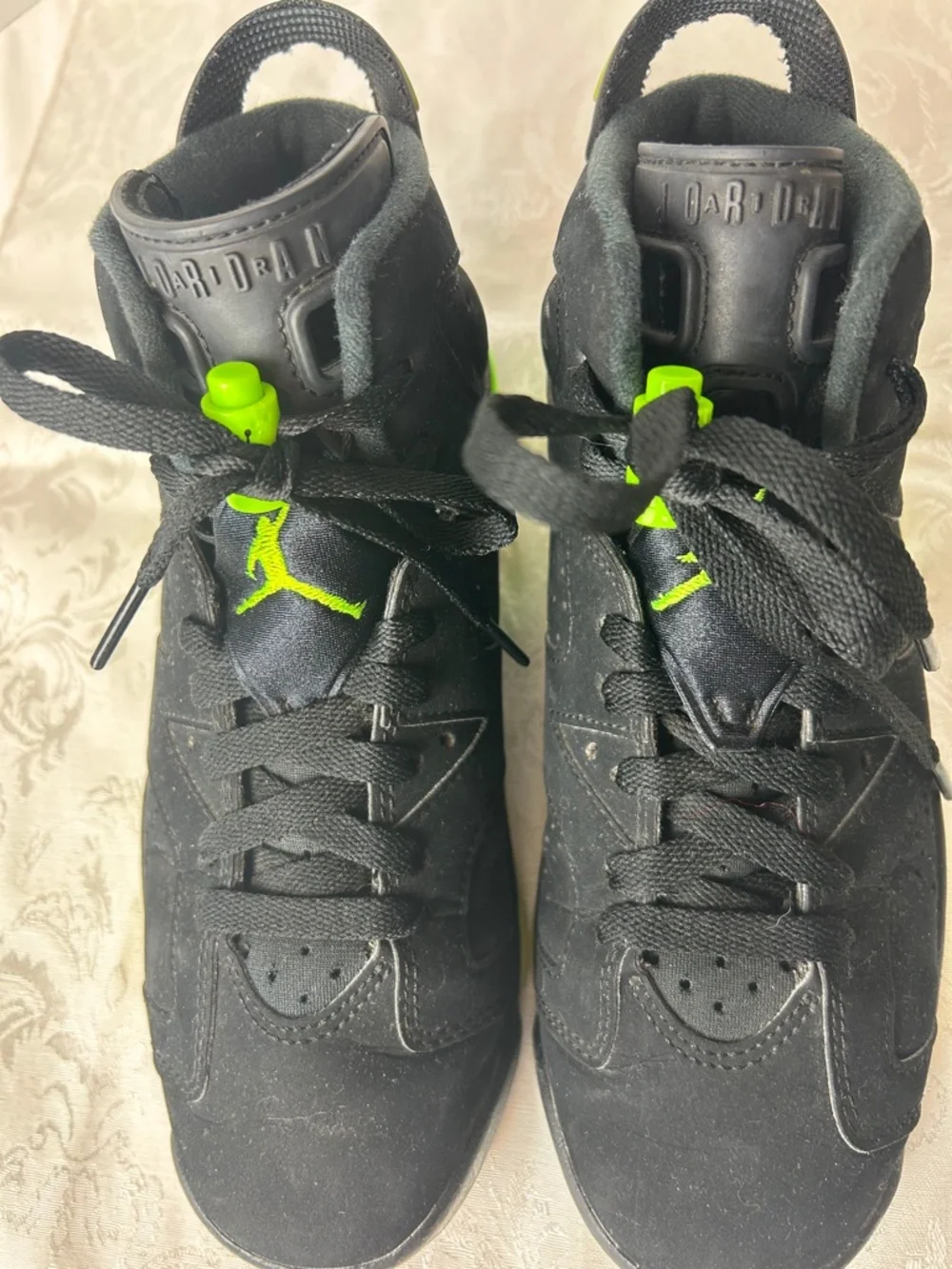 Nike Air Jordan 6 retro Sz 4.5 Electric Green/ Black 2021 Rubber Shoes Y2K